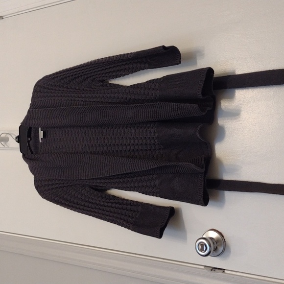 H&M Charcoal Gray Cable Knit Belted Long Sweater size Small - Picture 15 of 16